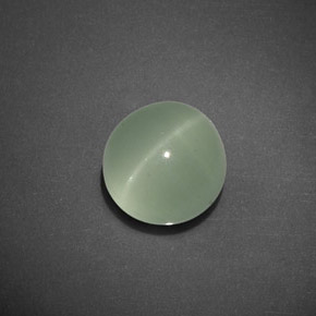 Aguamarina ojo de gato Verde-azul natural de 5.91 ct, Corte Redondo, Transparente