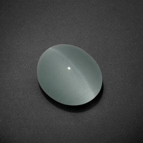 Cat's eye aquamarine azul natural de 7,17 ct, corte óvalo, transparente