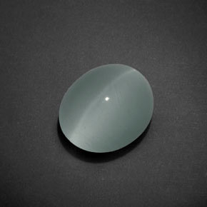 Cat's eye aquamarine azul natural de 7,17 ct, corte óvalo, transparente