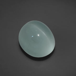 Aguamarina ojo de gato Verde-azul natural de 18.17 ct, Corte Óvalo, Transparente