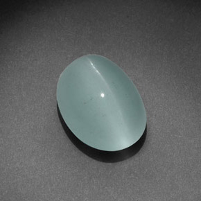 Aguamarina ojo de gato Azul-verde natural de 7.13 ct, Corte Óvalo, Transparente