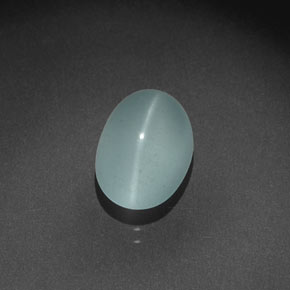 Aguamarina ojo de gato Azul-verde natural de 4.50 ct, Corte Óvalo, Transparente