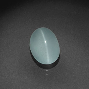 Aguamarina ojo de gato Azul-verde natural de 4.50 ct, Corte Óvalo, Transparente