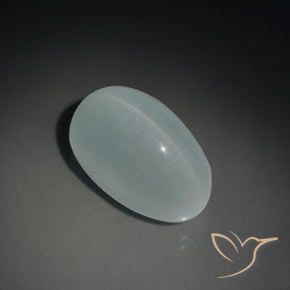 Aguamarina ojo de gato Azul claro natural de 14.43 ct, Ovalada, Transparente