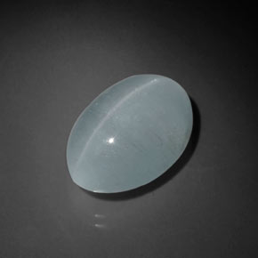 Aguamarina ojo de gato Azul-verde natural de 11.20 ct, Corte Óvalo, Transparente