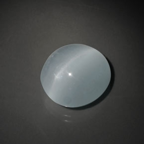 Aguamarina ojo de gato Azul-verde natural de 11.12 ct, Corte Óvalo, Transparente
