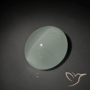 13.10ct Natural Verde cálido Aguamarina ojo de gato, Ovalada, Transparente