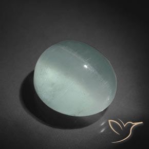 Aguamarina ojo de gato Verde mar muy claro natural de 15.50 ct, Ovalada, Transparente