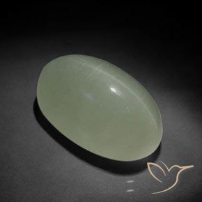 Aguamarina ojo de gato Verde amarillo natural de 17.40 ct, Ovalada, Transparente