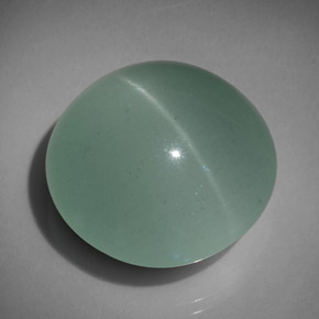 Aguamarina ojo de gato Verde-azul natural de 29.97 ct, Corte Redondo, Translúcido