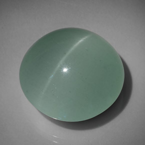 Aguamarina ojo de gato Verde-azul natural de 29.97 ct, Corte Redondo, Translúcido
