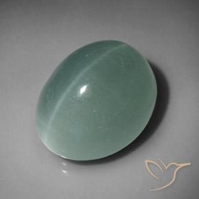 23.10ct Natural Turquesa pálido Aguamarina ojo de gato, Ovalada, Translúcido