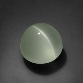 Aguamarina ojo de gato verde natural de 8,61 ct, corte redondo, transparente