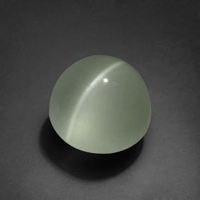 Aguamarina ojo de gato verde natural de 8,61 ct, corte redondo, transparente