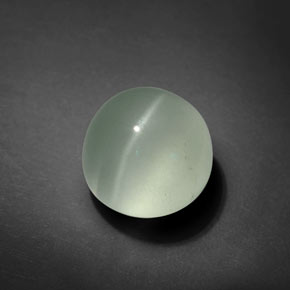 Aguamarina ojo de gato verde natural de 5,51 ct, corte redondo, transparente
