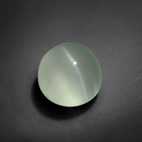 Aguamarina ojo de gato verde natural de 5,51 ct, corte redondo, transparente