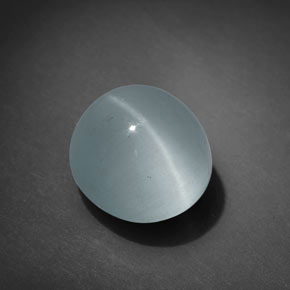 Aguamarina ojo de gato Azul-verde natural de 4.95 ct, Ovalada, Transparente