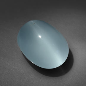 Aguamarina ojo de gato azul natural de 8,99 ct, corte óvalo, transparente