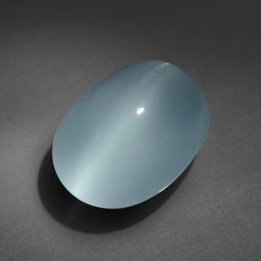 Aguamarina ojo de gato azul natural de 8,99 ct, corte óvalo, transparente