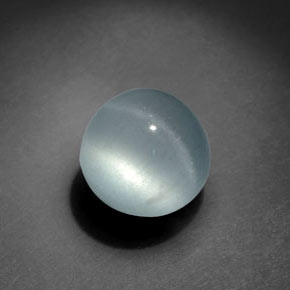 Aguamarina ojo de gato Azul-verde natural de 4.50 ct, Corte Redondo, Transparente
