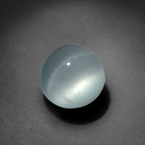 Aguamarina ojo de gato Azul-verde natural de 4.50 ct, Corte Redondo, Transparente
