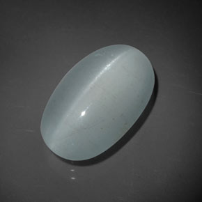 Aguamarina ojo de gato Azul-verde natural de 8.84 ct, Corte Óvalo, Transparente