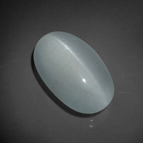 Aguamarina ojo de gato Azul-verde natural de 8.84 ct, Corte Óvalo, Transparente