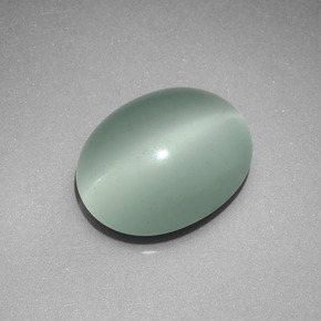 Aguamarina ojo de gato Verde-azul natural de 5.81 ct, Corte Óvalo, Transparente