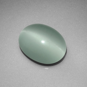 Aguamarina ojo de gato Verde-azul natural de 5.81 ct, Corte Óvalo, Transparente