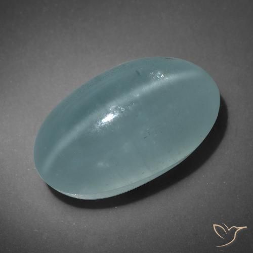 16.01ct Natural Verde azulado Aguamarina ojo de gato, Ovalada, Translúcido