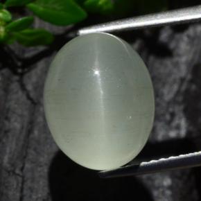 Cat's eye aquamarine verde natural de 7,13 ct, corte óvalo, translúcido