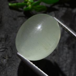Cat's eye aquamarine verde natural de 7,13 ct, corte óvalo, translúcido