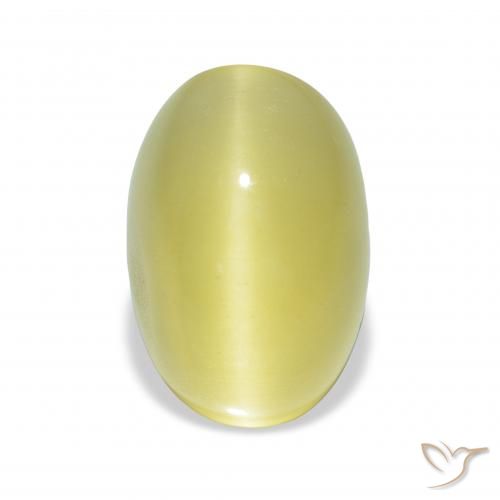 4.41ct Natural Amarillo verdoso claro Berilo Ojo de Gato, Ovalada, Translúcido