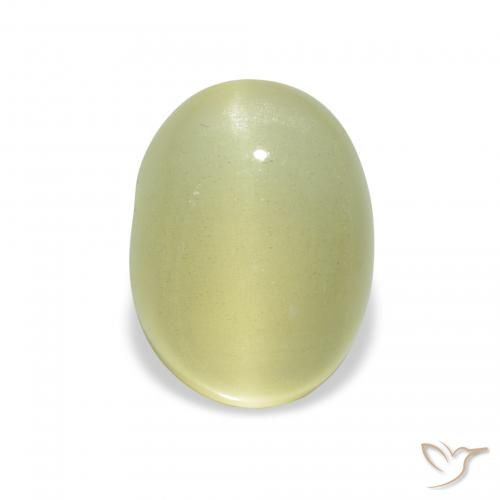 2.85ct Natural Verde pera claro Berilo Ojo de Gato, Ovalada, Translúcido