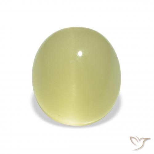 5.07ct Natural Verde lima pálido Berilo Ojo de Gato, Ovalada, Translúcido