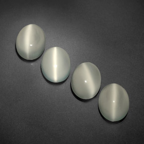 Gemas de cat's eye moonstone blanco natural de  ct, transparente, transparente / translúcido