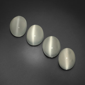 Gemas de cat's eye moonstone blanco natural de  ct, transparente, transparente / translúcido