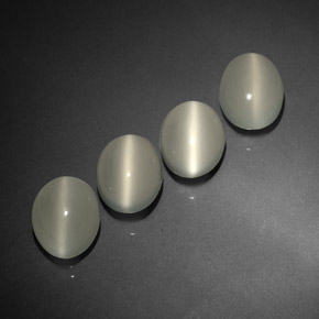 Gemas de cat's eye moonstone blanco natural de  ct, transparente, transparente / translúcido