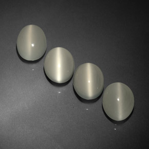 Gemas de cat's eye moonstone blanco natural de  ct, transparente, transparente / translúcido