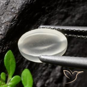 Piedra lunar ojo de gato Blanco natural de 1.94 ct, Corte Óvalo, Transparente