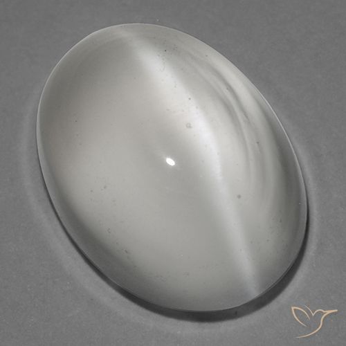 1.38ct Natural Blanco Piedra de Luna Ojo de Gato, Ovalada, Transparente