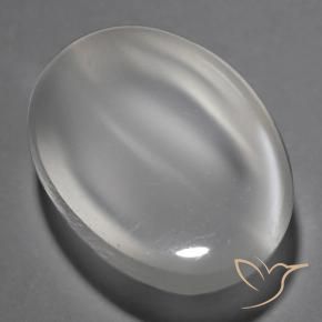 Piedra lunar ojo de gato Blanco natural de 1.38 ct, Ovalada, Transparente