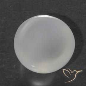Piedra lunar ojo de gato Blanco translúcido natural de 1.40 ct, Redondo, Transparente