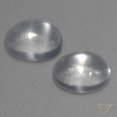 2.29ctw Natural Blanco claro Piedra de Luna Ojo de Gato, Ovalada, Transparente