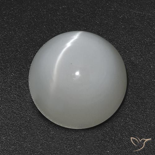 Piedra lunar ojo de gato Blanco natural de 2.51 ct, Redondo, Translúcido