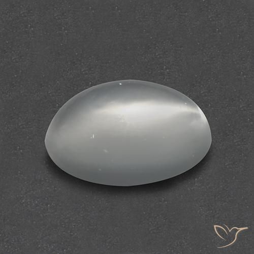 Piedra lunar ojo de gato Blanco natural de 0.97 ct, Ovalada, Transparente