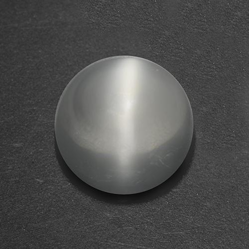 1.54ct Natural Blanco Piedra de Luna Ojo de Gato, Redondo, Transparente