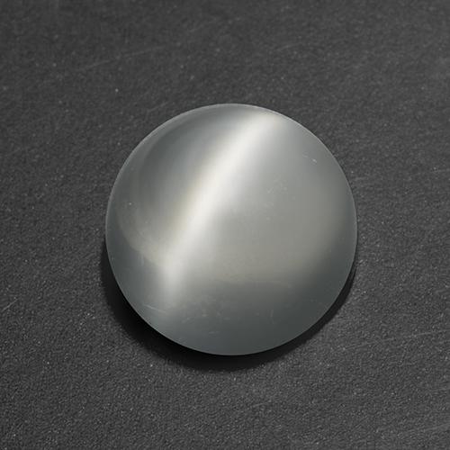 Piedra lunar ojo de gato Blanco natural de 1.54 ct, Redondo, Transparente