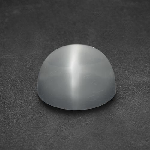 Piedra lunar ojo de gato Blanco natural de 1.54 ct, Redondo, Transparente