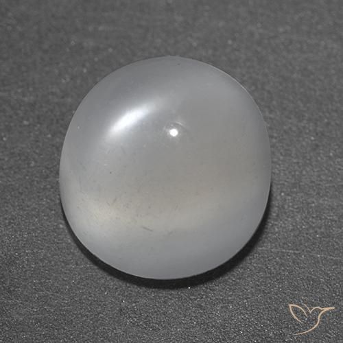 Piedra lunar ojo de gato Blanco natural de 3.47 ct, Redondo, Transparente